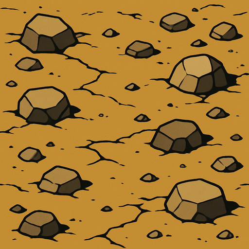 2d anime image tanah dan bebatuan.
In-Game asset.  2d.  High contrast.  No shadows