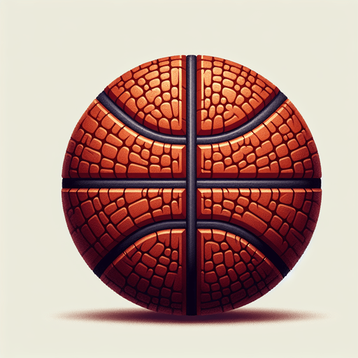 Basketball.
Single Game Texture. In-Game asset. 2d. Blank background. High contrast. No shadows.