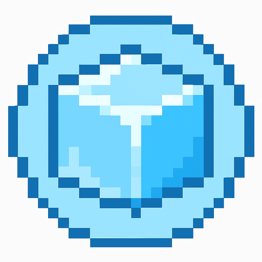 30x30, ice cube, symmetrical, circular.
In-Game asset.  2d.  High contrast.  No shadows