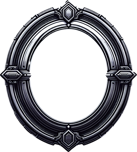 metalic oval border with bevel.
Black. Electronic style. empty inside. no background