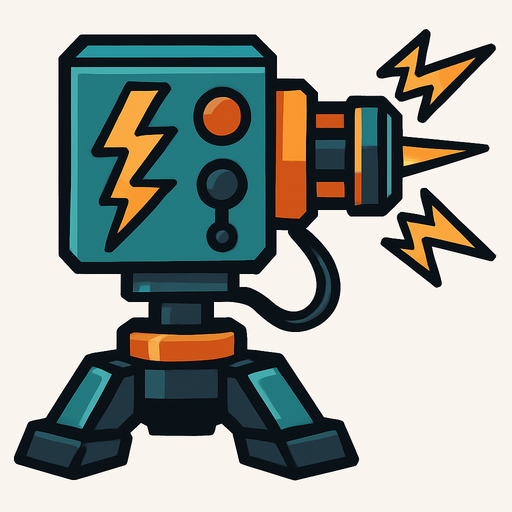 Electrical turret.
In-Game asset.  2d.  High contrast.  No shadows