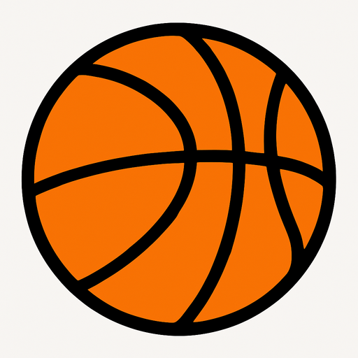 Basketball.
In-Game asset.  2d.  High contrast.  No shadows