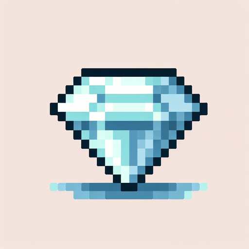 A diamond. Pixel art..
Single Game Texture.  In-Game asset.  2d.  Blank background.  High contrast.  No shadows