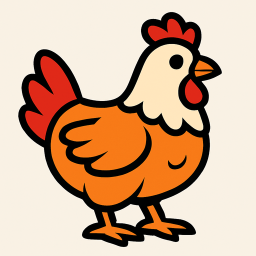 chicken.
In-Game asset.  2d.  High contrast.  No shadows