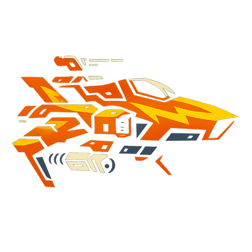 unreal engine image side right body view angle space battle ship thunder style.
In-Game asset.  2d.  High contrast.  No shadows