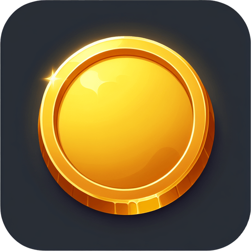 A  single circle gold coins.
Single Game Texture. In-Game asset. 2d. Blank background. High contrast. No shadows.