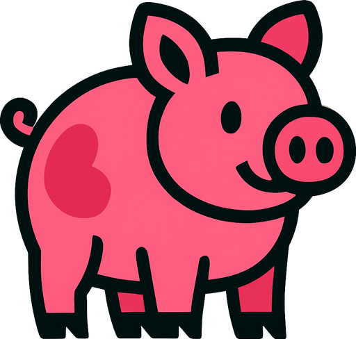 Pig.
In-Game asset.  2d.  High contrast.  No shadows