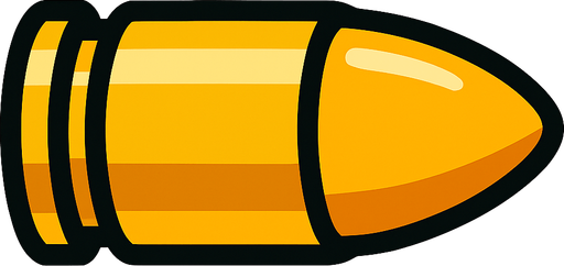bullet.
In-Game asset.  2d.  High contrast.  No shadows