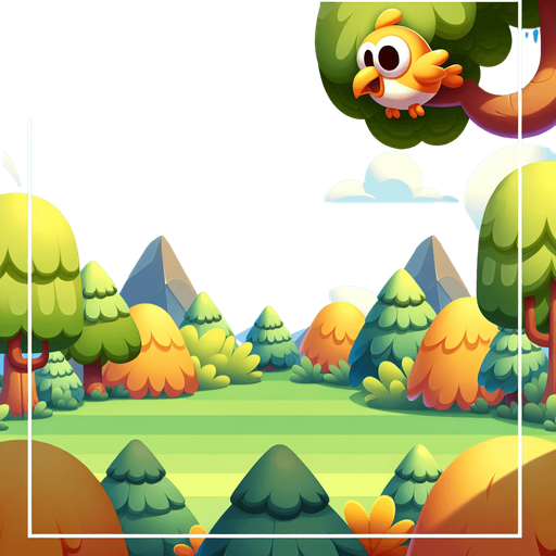 Flappy Bird Game Background.
Single Game Texture. In-Game asset. 2d. Blank background. High contrast. No shadows.