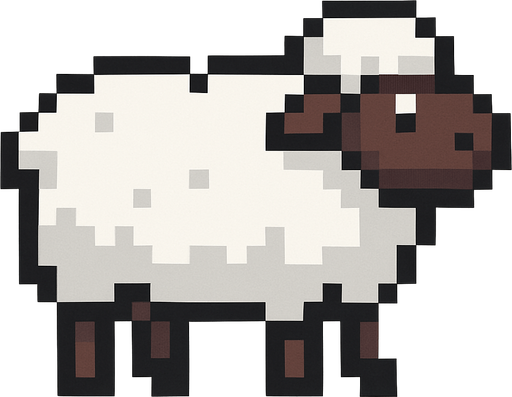 Koyun pixel.
In-Game asset.  2d.  High contrast.  No shadows