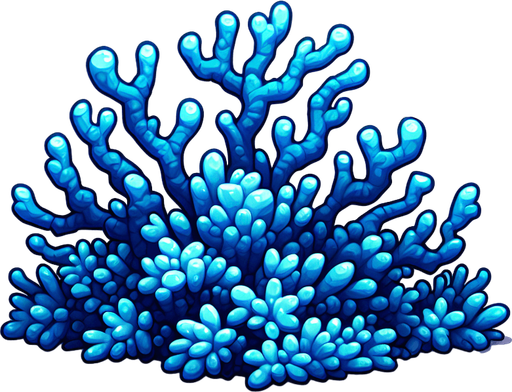 Blue coral.
Single Game Texture.  In-Game asset.  2d.  Blank background.  High contrast.  No shadows. Awesome. Cool