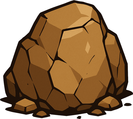 create motionless giant rock.
In-Game asset.  2d.  High contrast.  No shadows