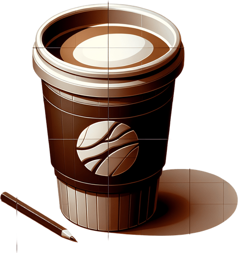 Coffee Cup.
Single Game Texture. In-Game asset. 2d. Blank background. High contrast. Shadows at the bottom.