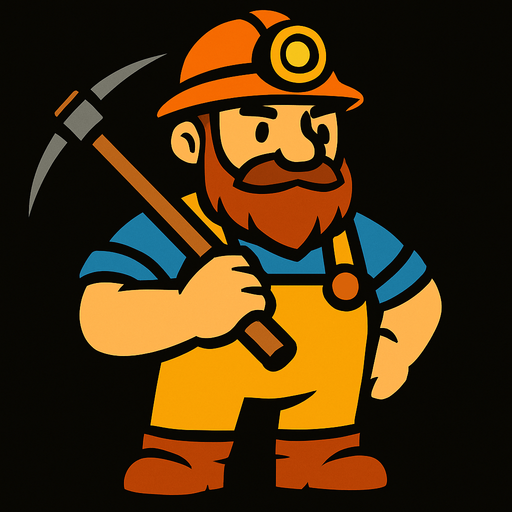 Un minero.
In-Game asset.  2d.  High contrast.  No shadows