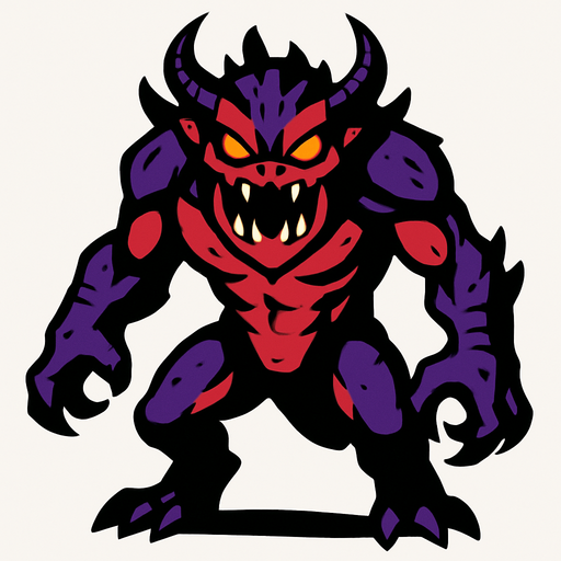 Düşman canavar.
In-Game asset.  2d.  High contrast.  No shadows