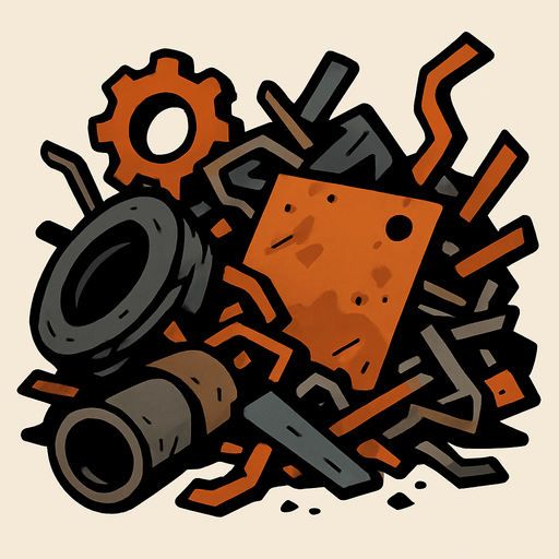 CHATARRA.
In-Game asset.  2d.  High contrast.  No shadows