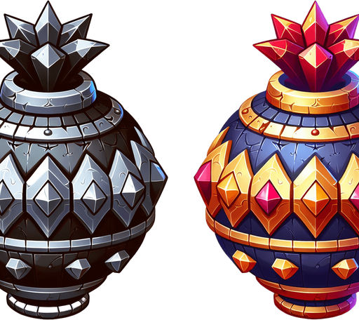 Warcraft 3 art of a bomb..
Single Game Texture. In-Game asset. 2d. Blank background. High contrast. No shadows.