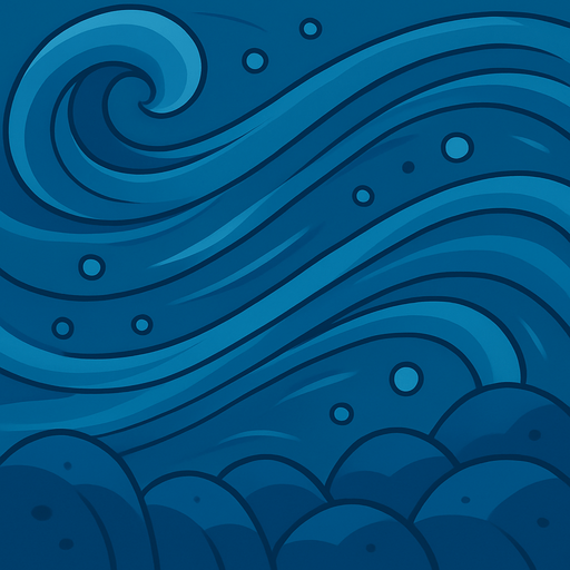 Crea la parte inversa de una carta que representa el elemento agua, no debe tener texto ni espacio vacío, deben ser corrientes de agua y rocas en la parte inferior