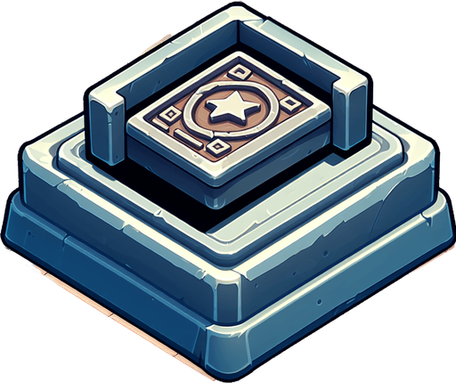 stamp to take prints.
Single Game Texture. In-Game asset. 2d. Blank background. High contrast. No shadows.