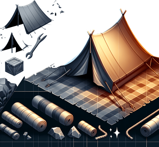 camptent
Single Game Texture.  In-Game asset.  2d.  Blank background.  High contrast.