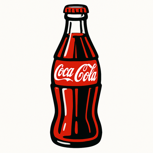 coca cola şişesi.
In-Game asset.  2d.  High contrast.  No shadows