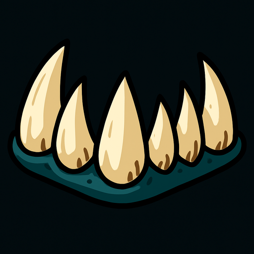 shark teeth.
In-Game asset.  2d.  High contrast.  No shadows