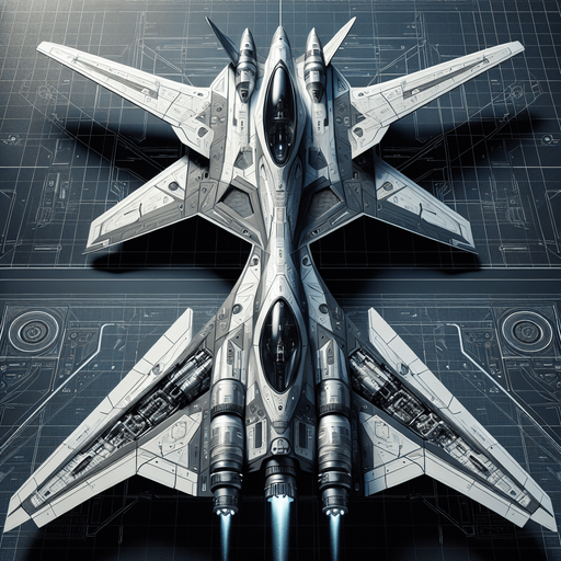 futuristic space fighter.
full front and rear views