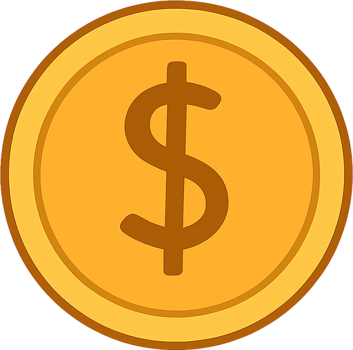 coin. No background. Transparent background. Blank background. No shadows. 2d. In-Game asset. flat