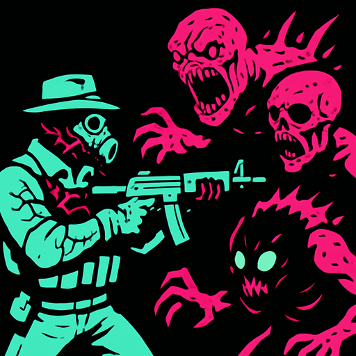 INFECTED AGENT VS MONSTERS.
In-Game asset.  2d.  High contrast.  No shadows