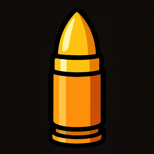 Bullet.
In-Game asset.  2d.  High contrast.  No shadows