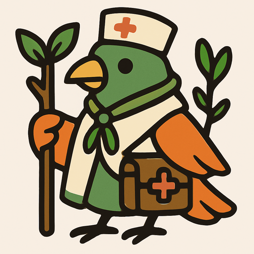2d bird healer.
In-Game asset.  2d.  High contrast.  No shadows