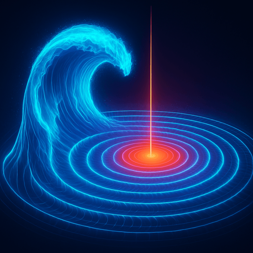 Variation hologram neon shockwave projection glowing tsunami wave expanding circles 3d waves