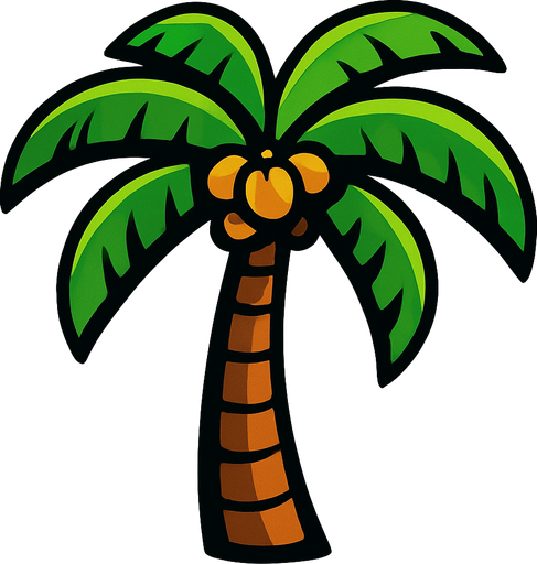 palm tree.
In-Game asset.  2d.  High contrast.  No shadows