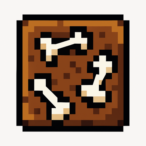 Pixel bone BLOCK.
In-Game asset.  2d.  High contrast.  No shadows