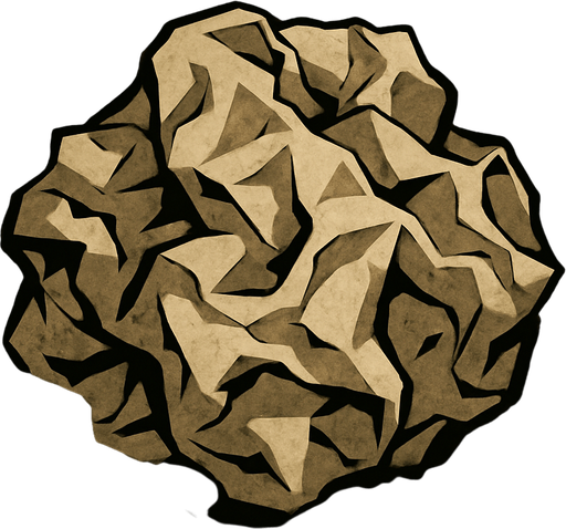 crumpled paper.
In-Game asset.  2d.  High contrast