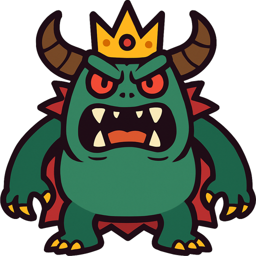 King monster.
In-Game asset.  2d.  High contrast.  No shadows