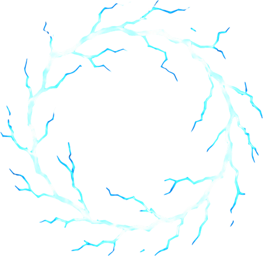 blue electric shock circular.
In-Game asset.  2d.  High contrast.  No shadows