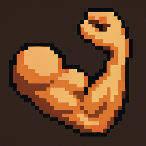 Pixel kaslı kol 2d kuş bakışı.
In-Game asset.  2d.  High contrast.  No shadows