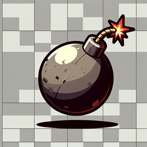 bomb transparent background.
Single Game Texture. In-Game asset. 2d. Blank background. High contrast. No shadows.
