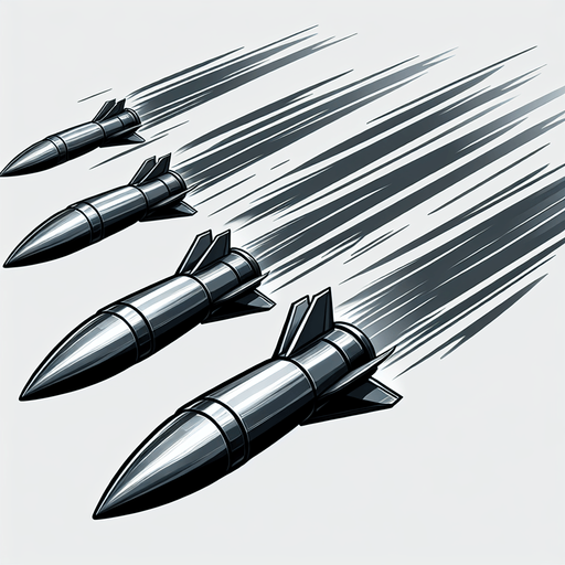 make fighter jets bullets.
Single Game Texture. In-Game asset. 2d. Blank background. High contrast. No shadows.