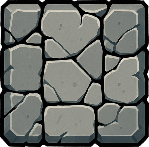 stone square.
In-Game asset.  2d.  High contrast.  No shadows