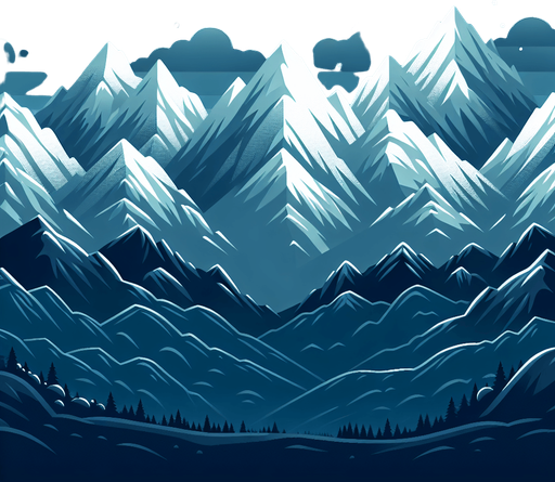 Background mountains, nighttime, snow topped
Single Game Texture. In-Game asset. 2d. Blank background. High contrast. No shadows.
