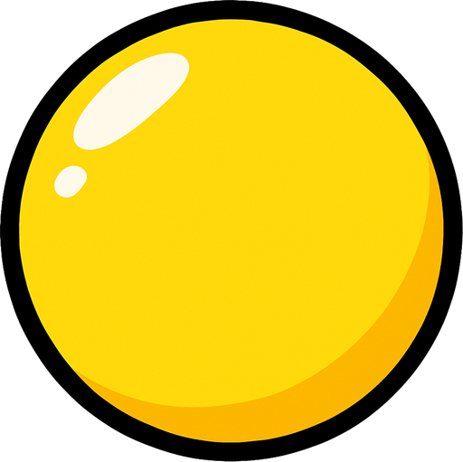 yellowBall.
In-Game asset.  2d.  High contrast.  No shadows