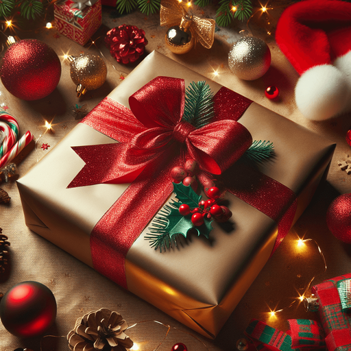 gift package with christmas decor