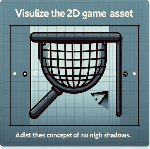 catching net.
Single Game Texture. In-Game asset. 2d. Blank background. High contrast. No shadows.