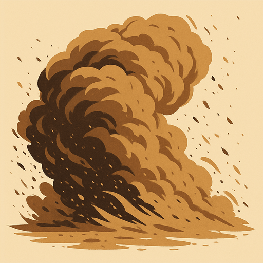 Tormenta de arena, algo realista.
In-Game asset.  2d.  High contrast.  No shadows