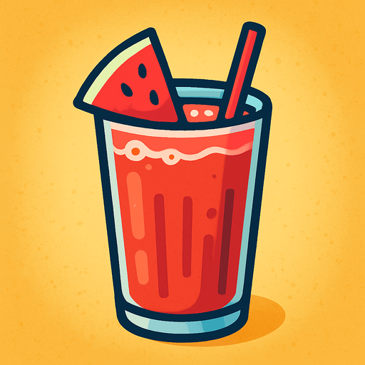 a watermelon juice in a glass.
In-Game asset.  2d.  High contrast.  No shadows
