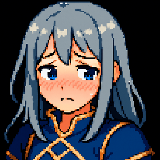 Make her blush and put on a shy expression