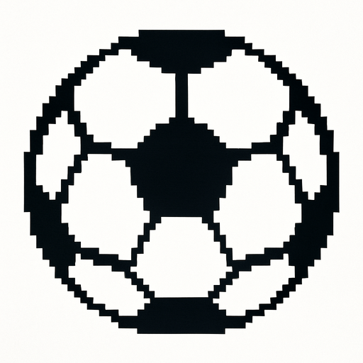 pixerlart soccer ball.
In-Game asset.  2d.  High contrast.  No shadows