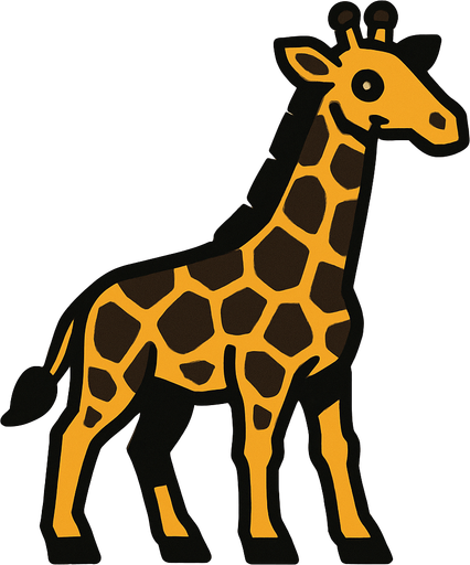 Giraffe.
In-Game asset.  2d.  High contrast.  No shadows